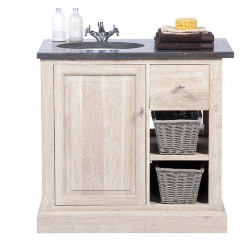 Meuble de salle de bains en chêne 90 cm janis