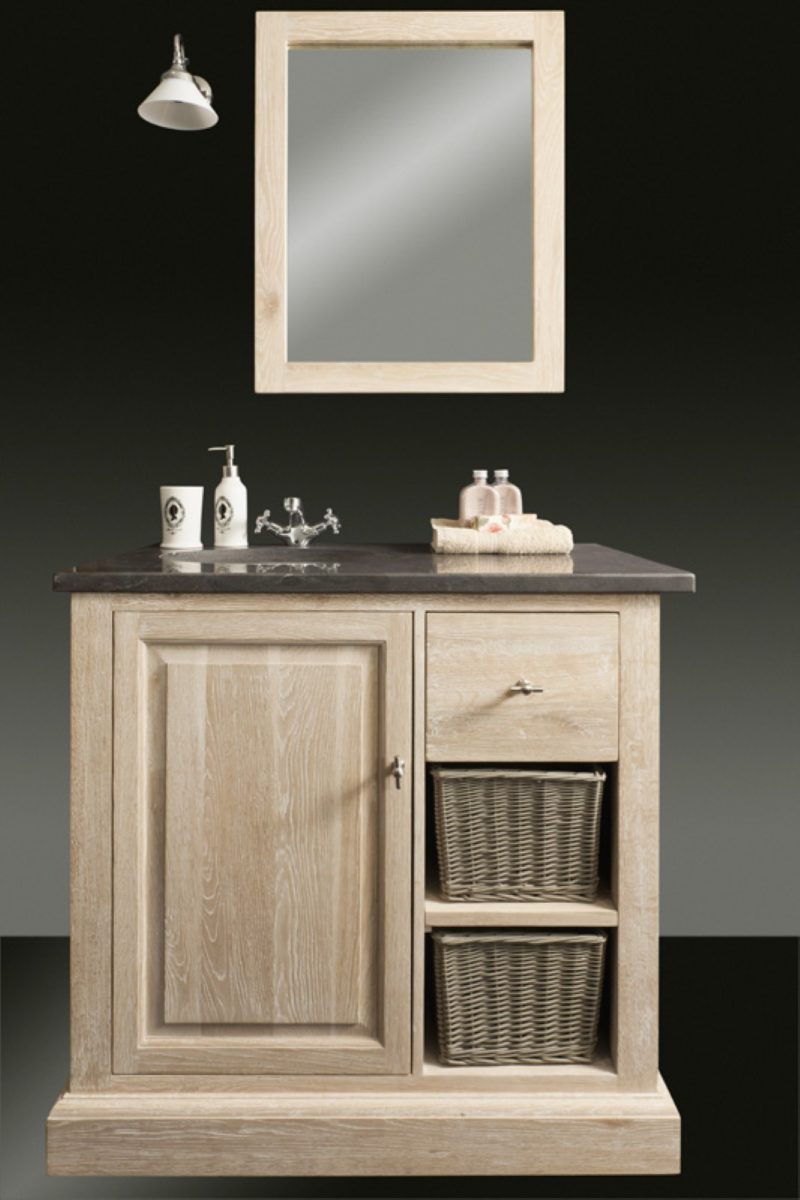 Meuble de salle de bains en chêne 90 cm janis - Image 2