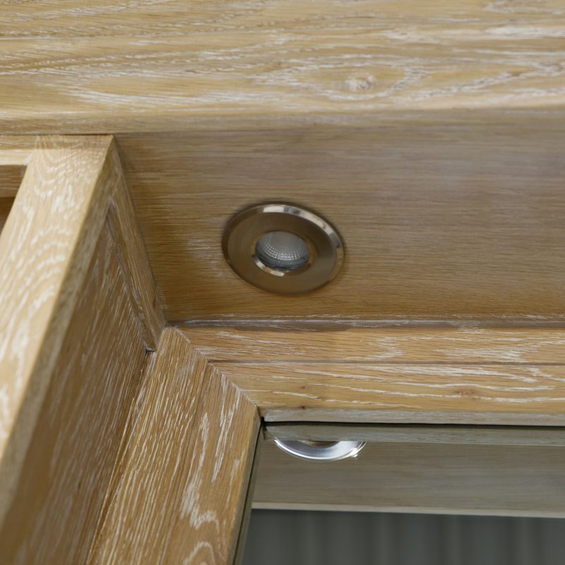 Meuble simple vasque  chêne blanchi plan pierre bleue éclairage led - Image 5