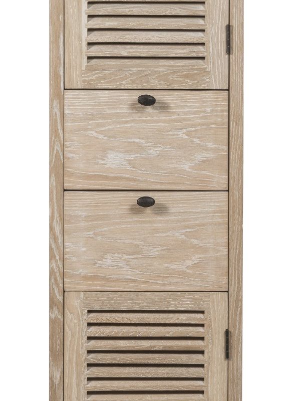 Colonne d'armoire en chêne, 2 portes et 2 tiroirs, charnières à droite