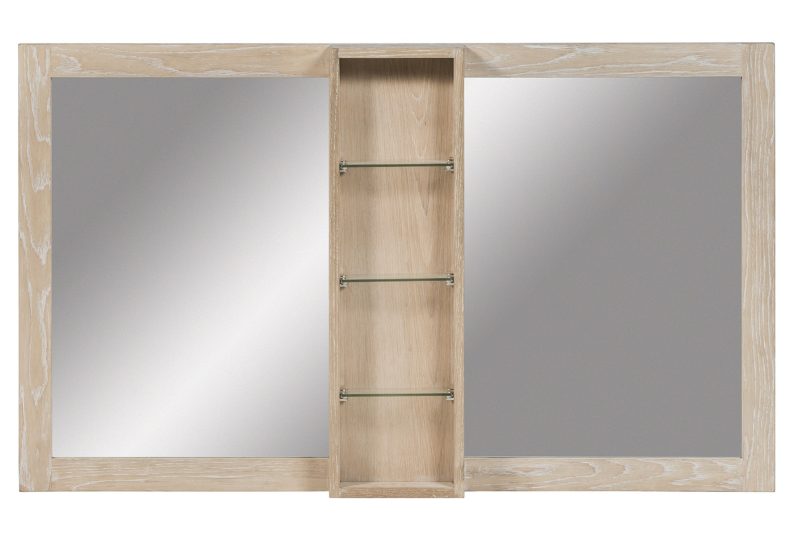 Double miroir en chêne salle de bain