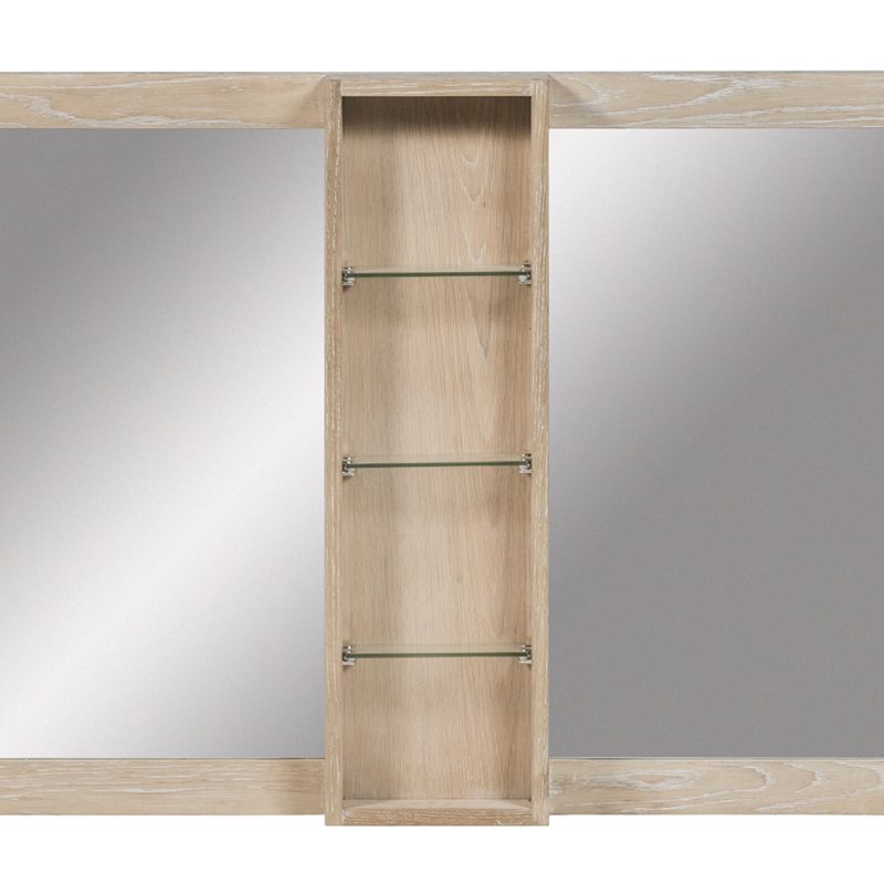 Double miroir en chêne salle de bain