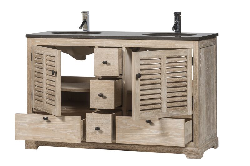 Meuble vasque en chêne, pierre blue - Image 3