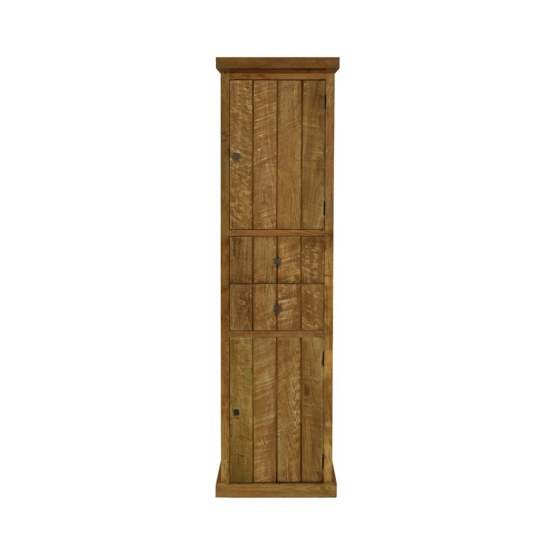 Armoire colonne porte à charnière droite teck recyclé