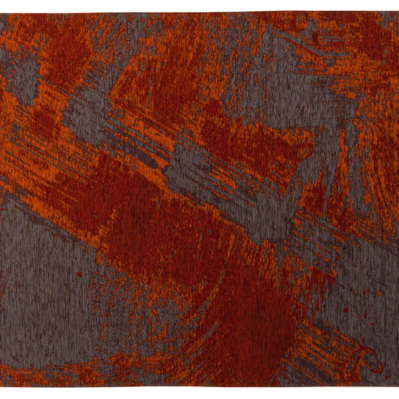 Tapis design63 gris foncé avec ocre/rouge 155x230cm
