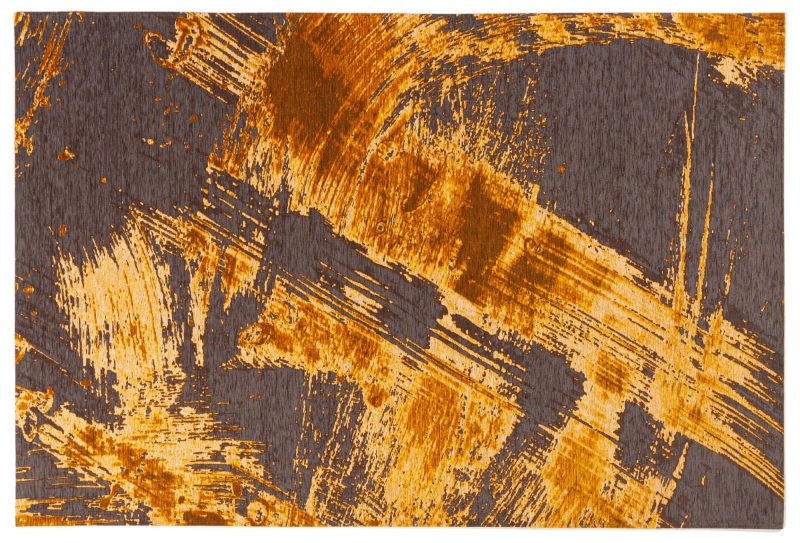 Tapis design69 gris foncé avec or/ocre 200x290cm