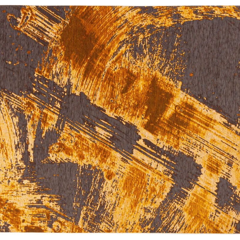 Tapis design69 gris foncé avec or/ocre 200x290cm