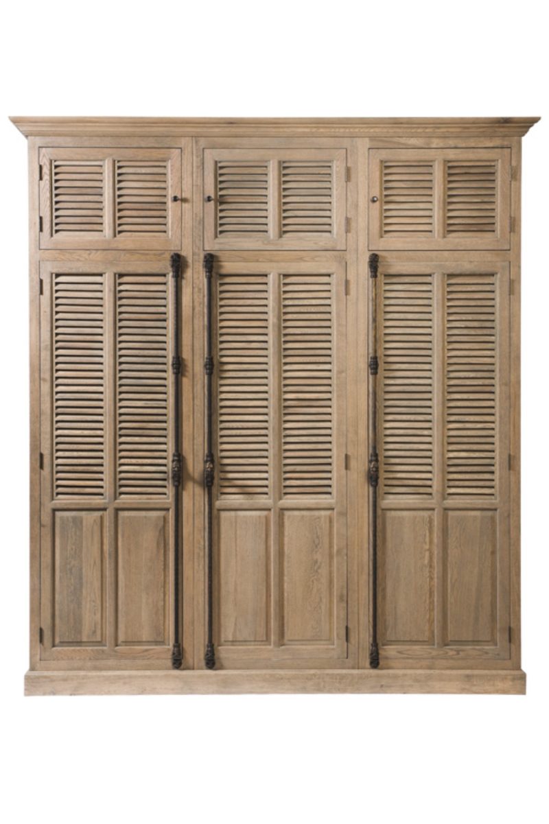 Armoire persiennes 3 portes chêne grisé