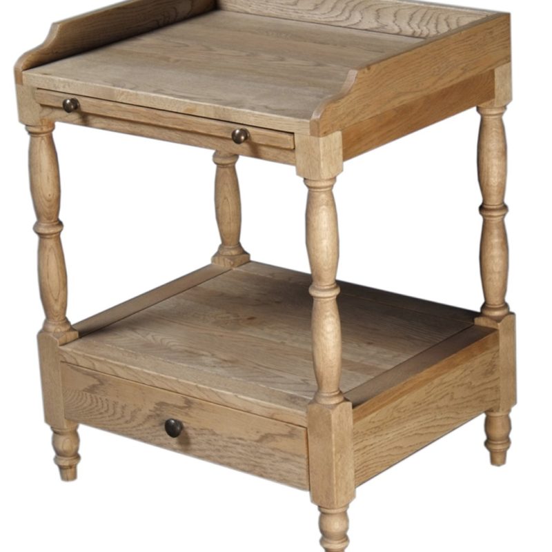 Table de chevet à 1 tiroir en chêne grisé
