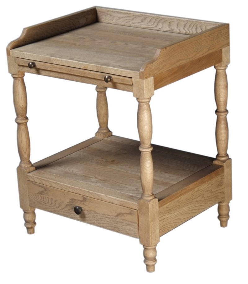 Table de chevet à 1 tiroir en chêne grisé