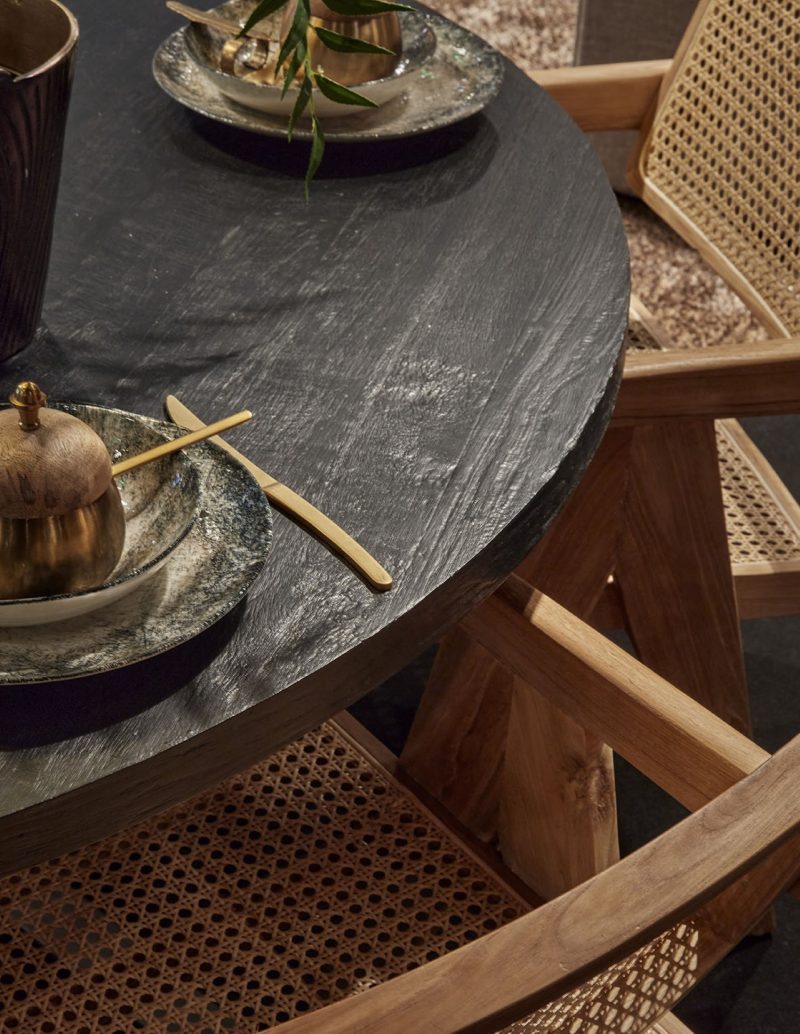 Table à diner ronde noir piètement métal (ø 150cm) - Image 3