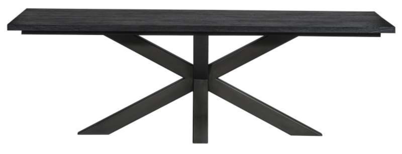 Table à diner noir piètement métal (200 x 100cm)