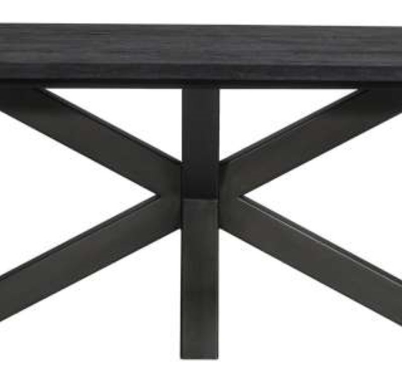 Table à diner noir piètement métal (200 x 100cm)