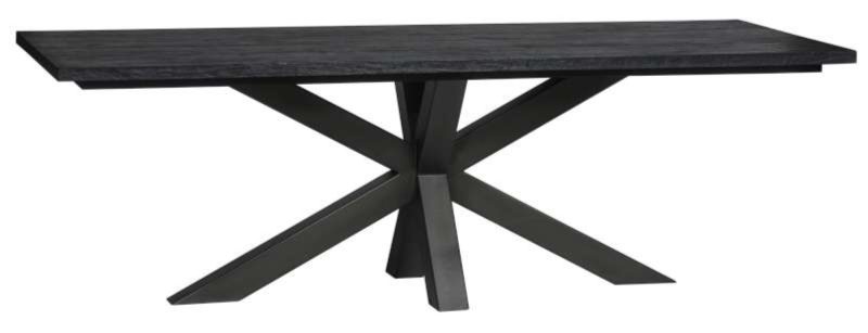 Table à diner noir piètement métal (240 x 100cm)