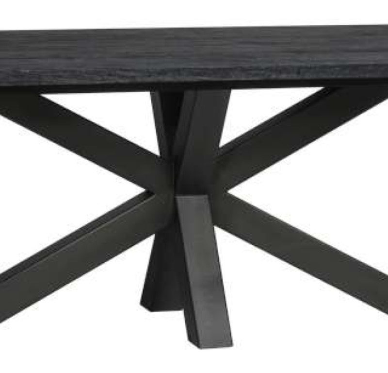 Table à diner noir piètement métal (240 x 100cm)