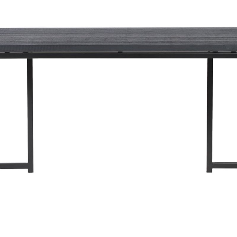 Table à diner (220x100cm) chêne noir pieds métal