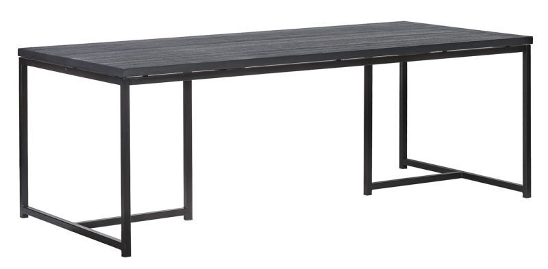 Table à diner (220x100cm) chêne noir pieds métal - Image 2