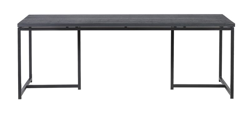 Daphne table à diner (240x100cm) chêne noir pieds métal