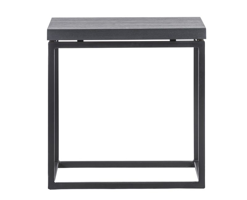 Table basse carrée chêne noir pieds métal