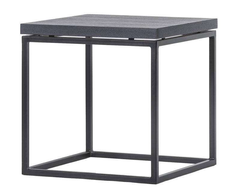 Table basse carrée chêne noir pieds métal - Image 2