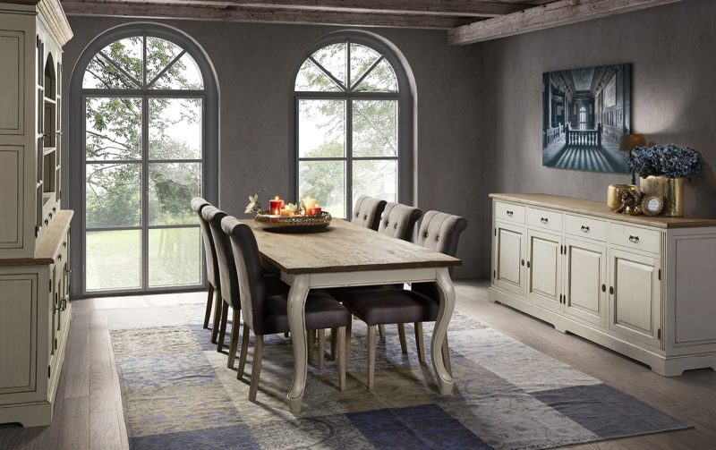 Buffet 4 portes 4 tiroirs plateau placage teck - Image 2