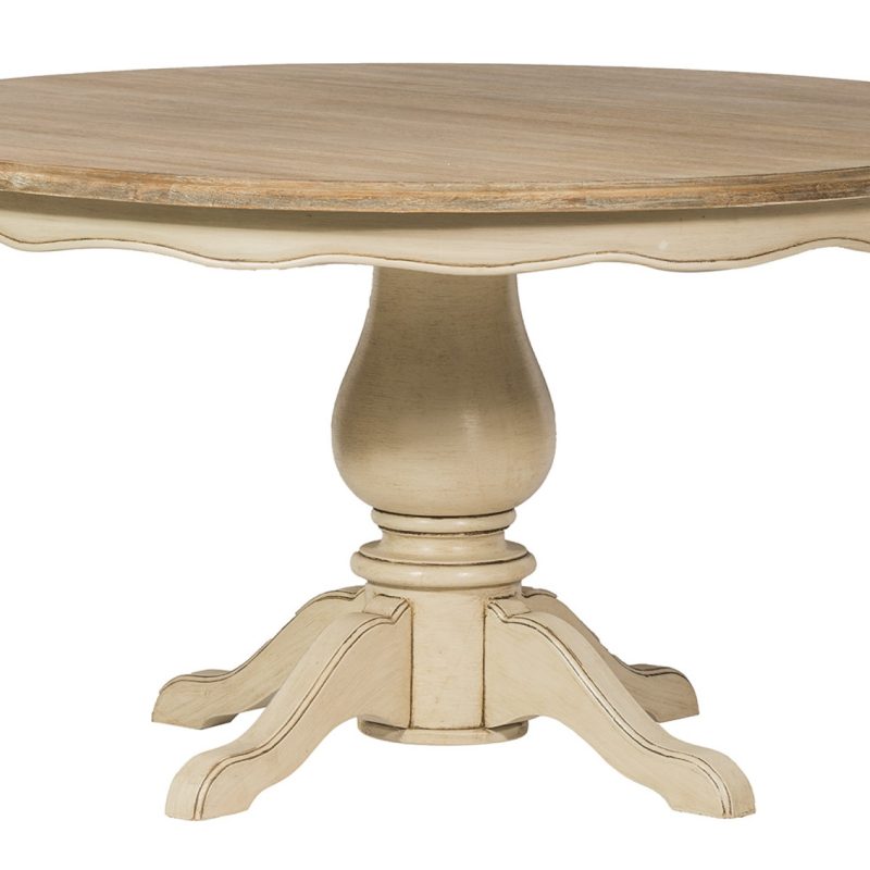 Table ronde (ø145cm) plateau teck placage
