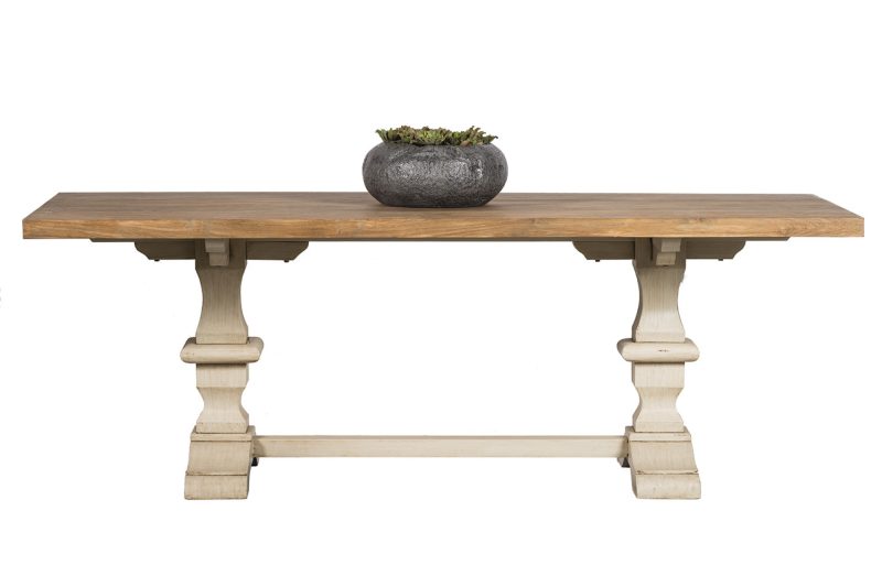 Table (220 x 100cm) plateau teck placage