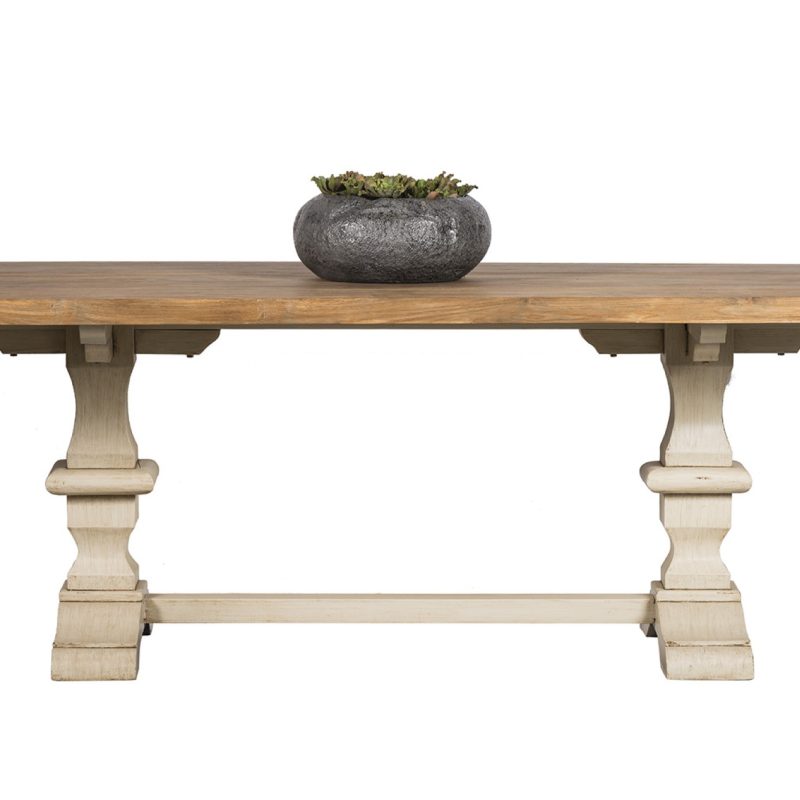 Table (220 x 100cm) plateau teck placage