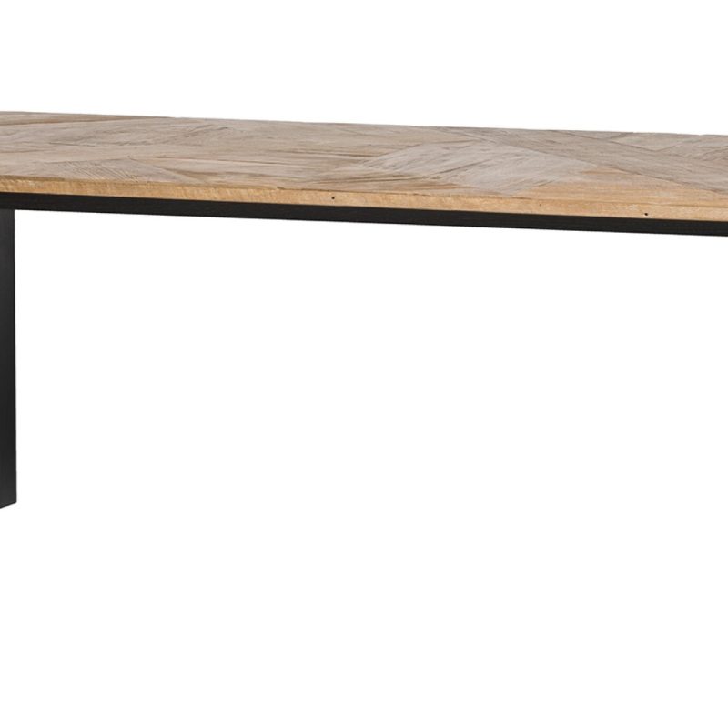 Table de repas à allonges (200/300 x 100cm) zigzag teck recyclé
