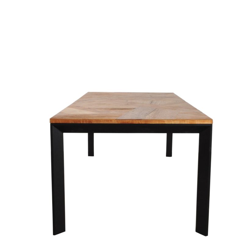 Table de repas (220 x 100cm) zigzag teck recyclé