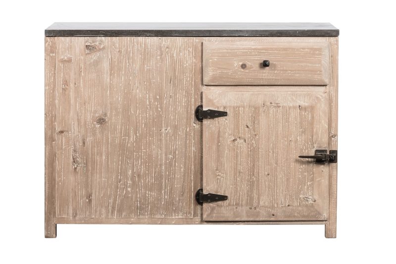 Meuble de cuisine angle pin recyclé 1 tiroir 1 porte droite