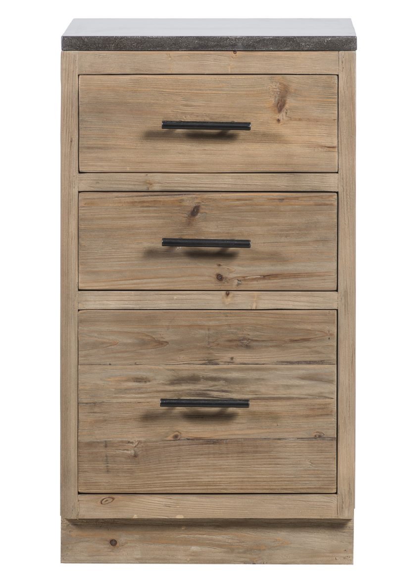 Meuble de cuisine pin nature 3 tiroirs