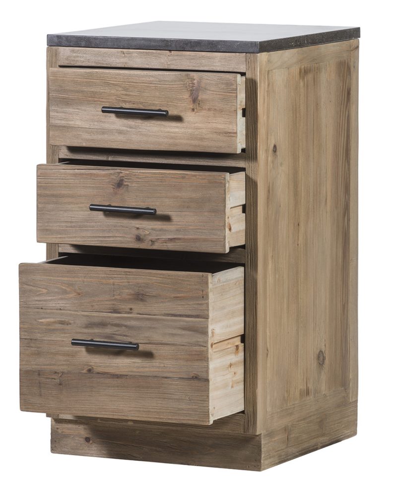 Meuble de cuisine pin nature 3 tiroirs - Image 3
