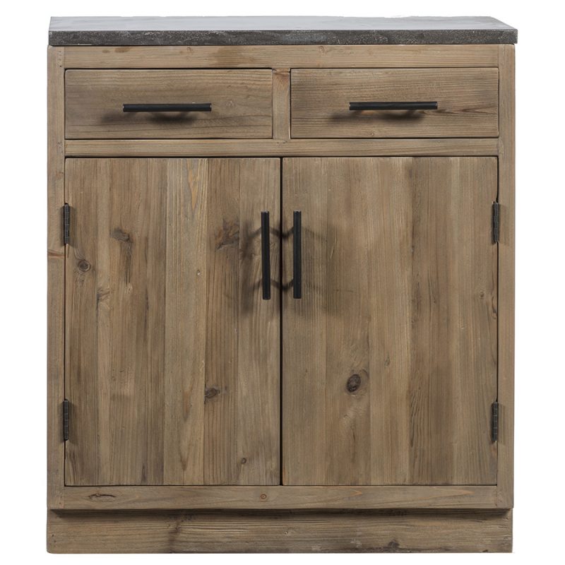 Meuble de cuisine pin nature 2 portes 2 tiroirs