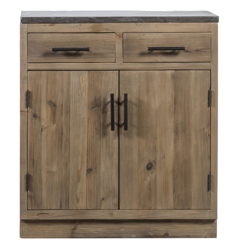 Meuble de cuisine pin nature 2 portes 2 tiroirs