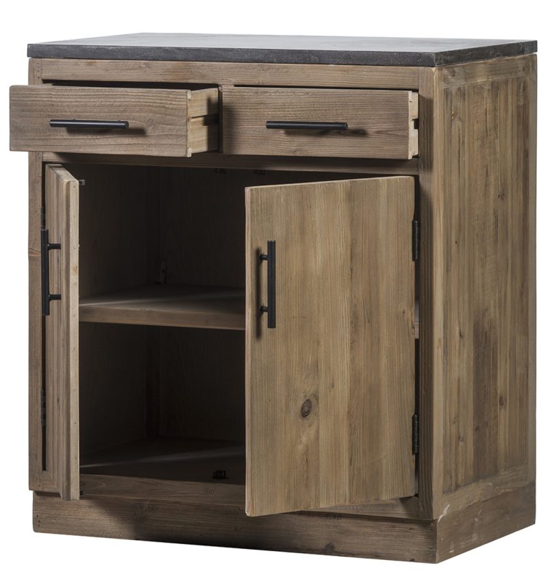 Meuble de cuisine pin nature 2 portes 2 tiroirs - Image 3
