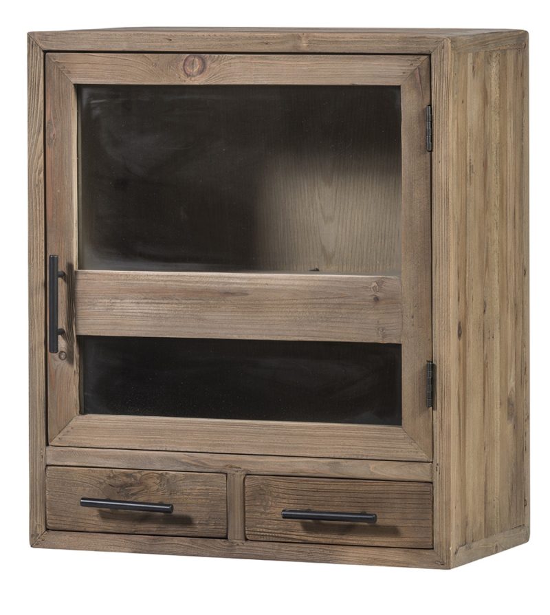 Armoire mural pin nature 1 porte droite 2 tiroirs - Image 2