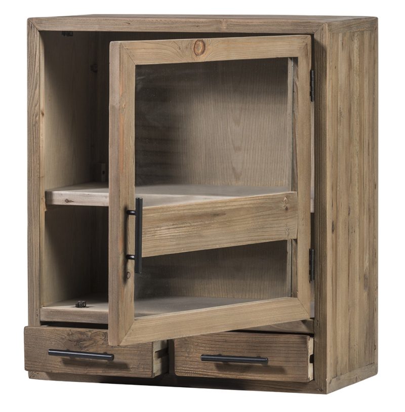 Armoire mural pin nature 1 porte droite 2 tiroirs - Image 3