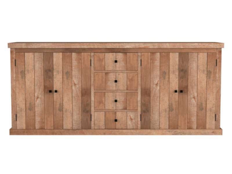 Buffet 4 portes 4 tiroirs teck recyclé