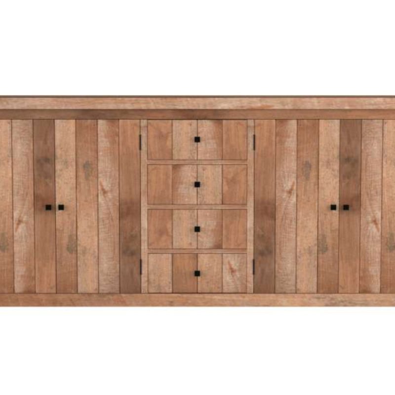 Buffet 4 portes 4 tiroirs teck recyclé