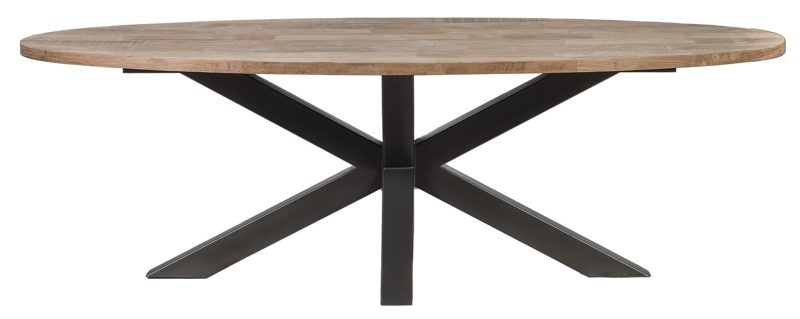 Table à diner ovale piètement métal (240 x 120cm)