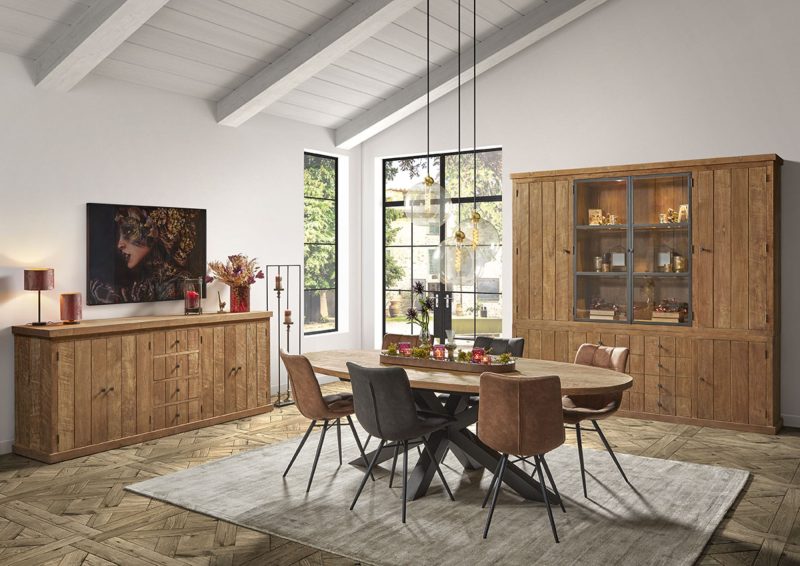 Table à diner ovale piètement métal (240 x 120cm) - Image 3