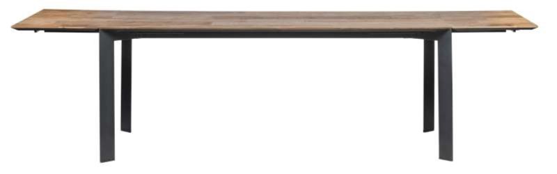 Table à rallonges 200/300cm en teck recyclé, piétement métal - Image 2