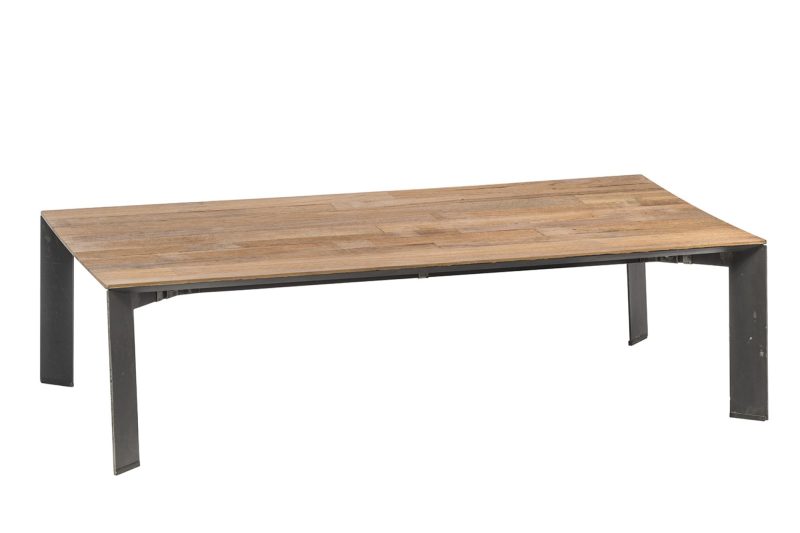 Table basse en teck recyclé, pieds métal - Image 2