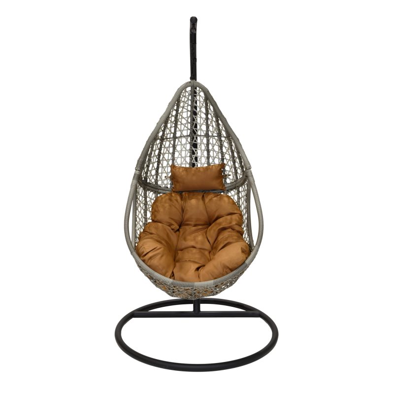 Chaise suspendue, en forme d'œuf, avec coussin