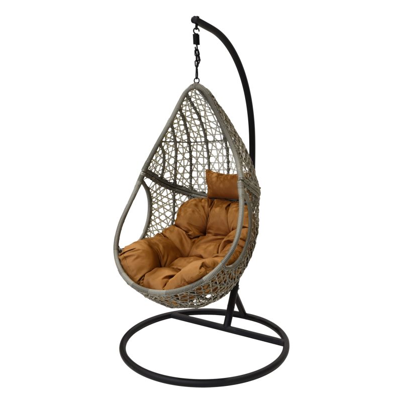 Chaise suspendue, en forme d'œuf, avec coussin - Image 3