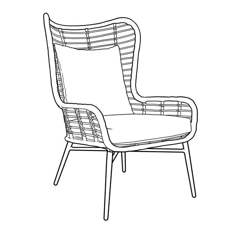 Fauteil bonny incl coussin, extérieur