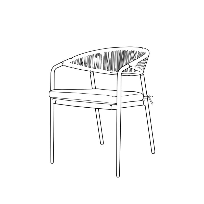Chaise d'extérieur avec coussin