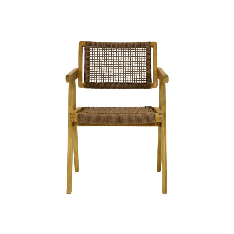 Chaise d'extérieur en teck et osier
