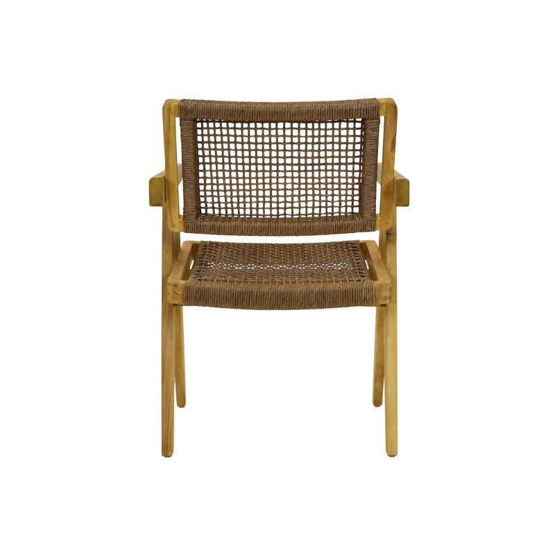 Chaise d'extérieur en teck et osier - Image 3